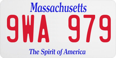 MA license plate 9WA979