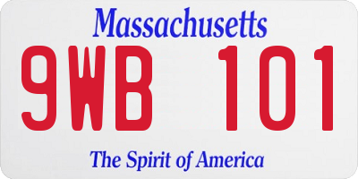 MA license plate 9WB101