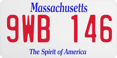 MA license plate 9WB146