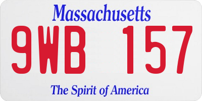 MA license plate 9WB157