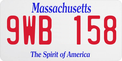 MA license plate 9WB158