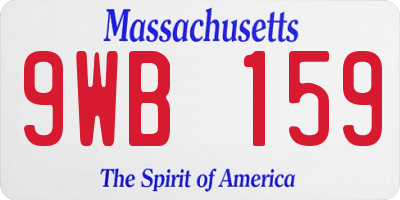 MA license plate 9WB159
