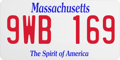 MA license plate 9WB169