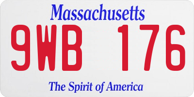 MA license plate 9WB176