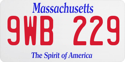 MA license plate 9WB229