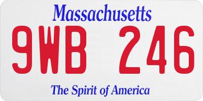 MA license plate 9WB246