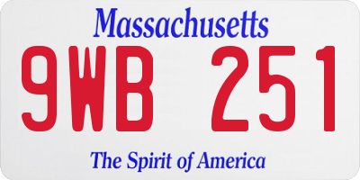 MA license plate 9WB251