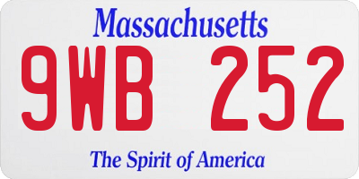 MA license plate 9WB252