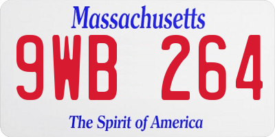 MA license plate 9WB264