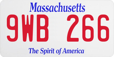 MA license plate 9WB266
