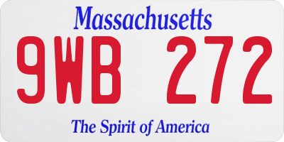 MA license plate 9WB272
