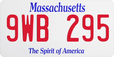 MA license plate 9WB295