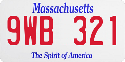 MA license plate 9WB321