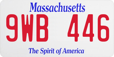 MA license plate 9WB446