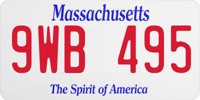 MA license plate 9WB495