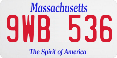 MA license plate 9WB536