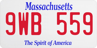 MA license plate 9WB559