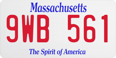 MA license plate 9WB561