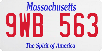 MA license plate 9WB563