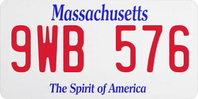 MA license plate 9WB576