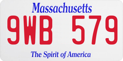 MA license plate 9WB579