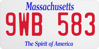 MA license plate 9WB583
