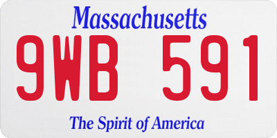 MA license plate 9WB591