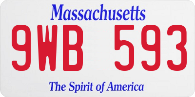 MA license plate 9WB593