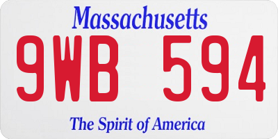 MA license plate 9WB594