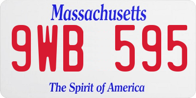 MA license plate 9WB595