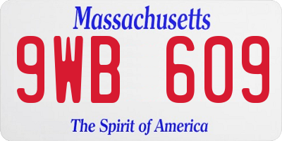MA license plate 9WB609