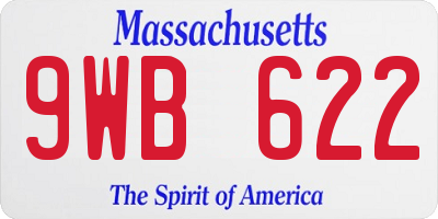 MA license plate 9WB622
