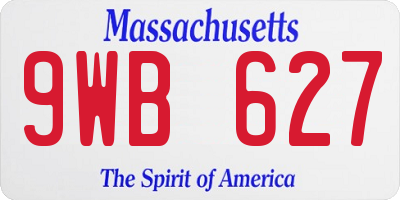 MA license plate 9WB627