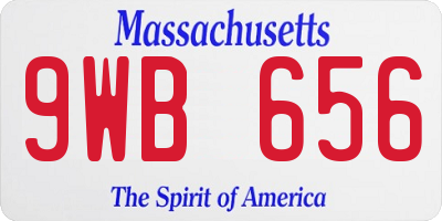 MA license plate 9WB656