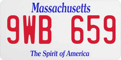 MA license plate 9WB659