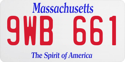 MA license plate 9WB661