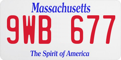 MA license plate 9WB677
