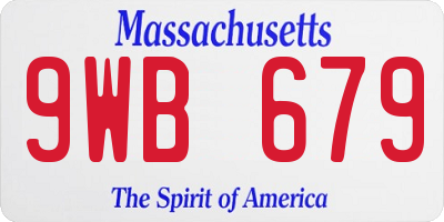 MA license plate 9WB679