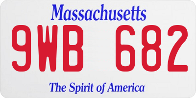 MA license plate 9WB682
