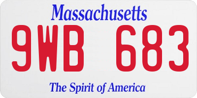 MA license plate 9WB683