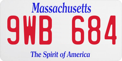 MA license plate 9WB684