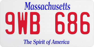 MA license plate 9WB686