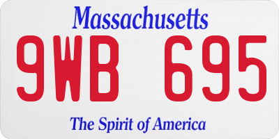MA license plate 9WB695