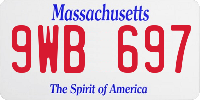 MA license plate 9WB697