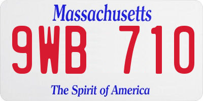 MA license plate 9WB710