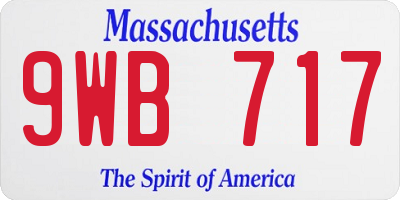 MA license plate 9WB717