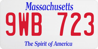 MA license plate 9WB723