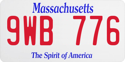 MA license plate 9WB776