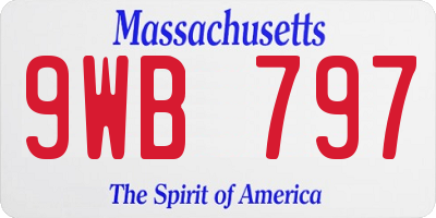 MA license plate 9WB797