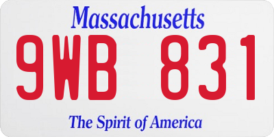 MA license plate 9WB831